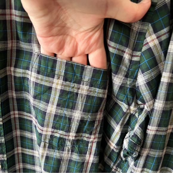 J. Crew Bundle of 2 Plaid Button Down Shirts Red Green E - Picture 10 of 11